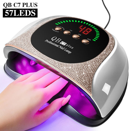 Professional UV LED Nail Lamp, LIMEGIRL Nail Dryer for Gel Polish, 4 Timers UV Nail Lamp Professional Nail Light,57Pcs Lamp Beads and Automatic Sensor