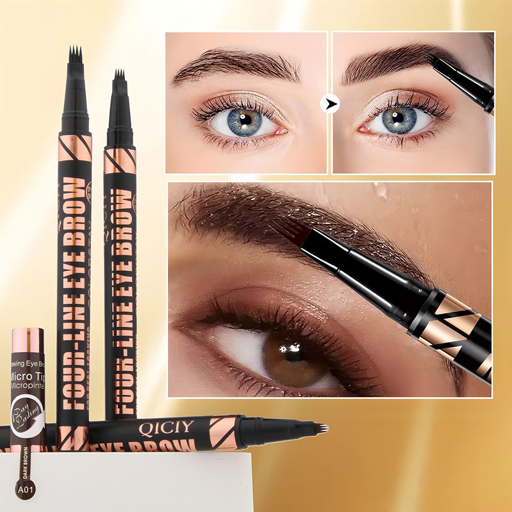 3 Colors Quad Wild Eyebrow Eyebrow Pencil Waterproof Non-Halogenating Extremely Fine Liquid Water Eyebrow Pencil
