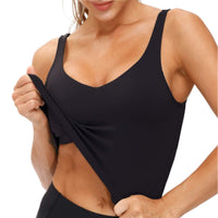 Womens' Sports Bra Longline Wirefree Padded with Medium Support