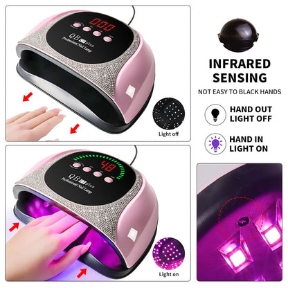 Professional UV LED Nail Lamp, LIMEGIRL Nail Dryer for Gel Polish, 4 Timers UV Nail Lamp Professional Nail Light,57Pcs Lamp Beads and Automatic Sensor
