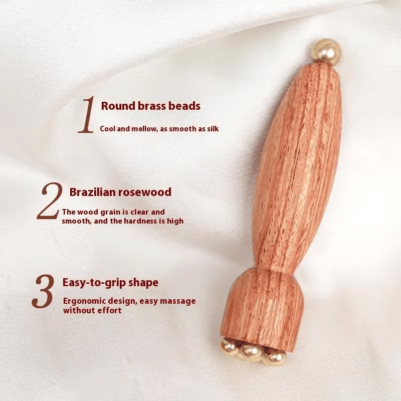 Wooden TCM acupoint massager, designed for eye bags, dark circles and sensitive skin, a traditional Chinese medicine skincare instrument equipped with facial and periocular massage sticks