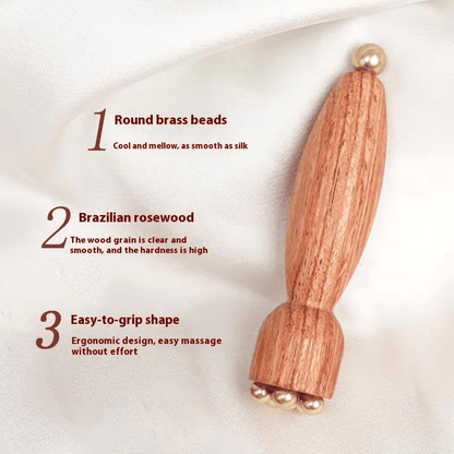 Wooden TCM acupoint massager, designed for eye bags, dark circles and sensitive skin, a traditional Chinese medicine skincare instrument equipped with facial and periocular massage sticks
