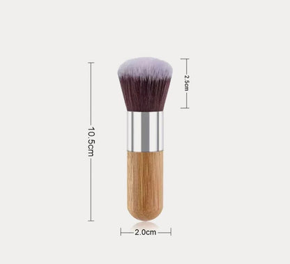 Premium Kabuki Blush Brush - High-Density Soft Synthetic Makeup Brush with Eco-Friendly Bamboo Handle for Flawless Powder & Contour Blending