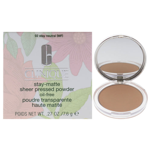 Stay-Matte Sheer Pressed Powder - 02 Stay Neutral (MF) - Dry Combination To Oily by Clinique for Women - 0.27 oz Powder