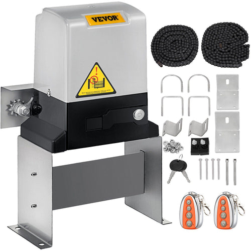 VEVOR Automatic Sliding Gate Opener 1400LBS with 2 Remote Controls, Gate Operator Hardware Kit for Security, Move Speed 43ft Per Min, Electric Rolling Driveway Slide Gate Motor