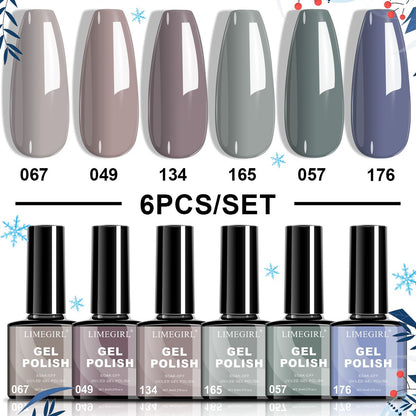 LIMEGIRL 6pcs Gel Polish Set 6 Vibrant Colors UV Gel NailPolish Red Blue Green Hema TMPTA TPO 3-free AllSeasons NailGel for Christmas Gift Women Girls