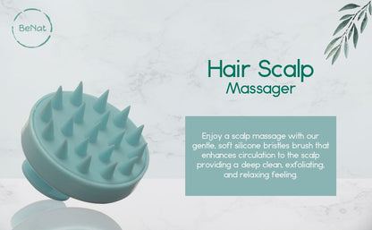 2-Pack Premium Scalp Massager Shampoo Brush - Soft Silicone Scalp Scrubber for Hair Growth & Dandruff Removal - Ergonomic Deep Cleaning Hair Scrubber for All Hair Types, Men, Women & Pets - Cyan