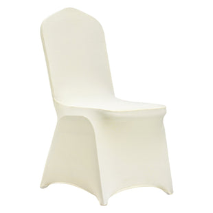 VEVOR Stretch Spandex Folding Chair Covers, Universal Fitted Chair Cover, Removable Washable Protective Slipcovers, for Wedding, Holiday, Banquet, Party, Celebration, Dining (100PCS Beige)