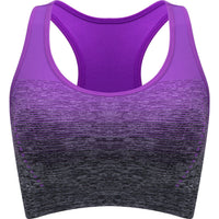 1pc/2pcs/3pcsMedium Support Two Tone Racer Back Sports Bra, Fitness Workout Running Yoga Bra