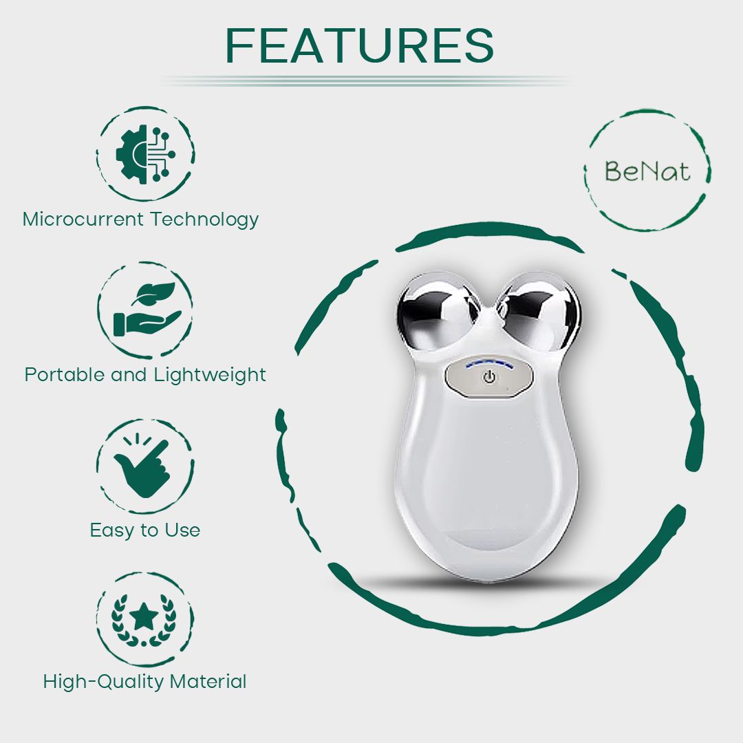 Microcurrent Facial Toning Massager - Anti-Aging Skin Tightening & Face Sculpting Device for Wrinkles, Jowls, and Jawline Contouring