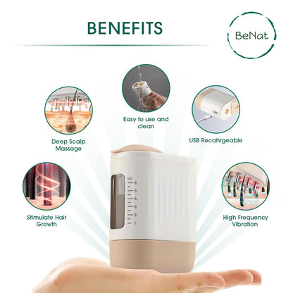 Electric Oil Applicator Scalp Massager 2 in 1 for Hair Growth - Rechargeable Waterproof Vibrating Hair Serum Comb