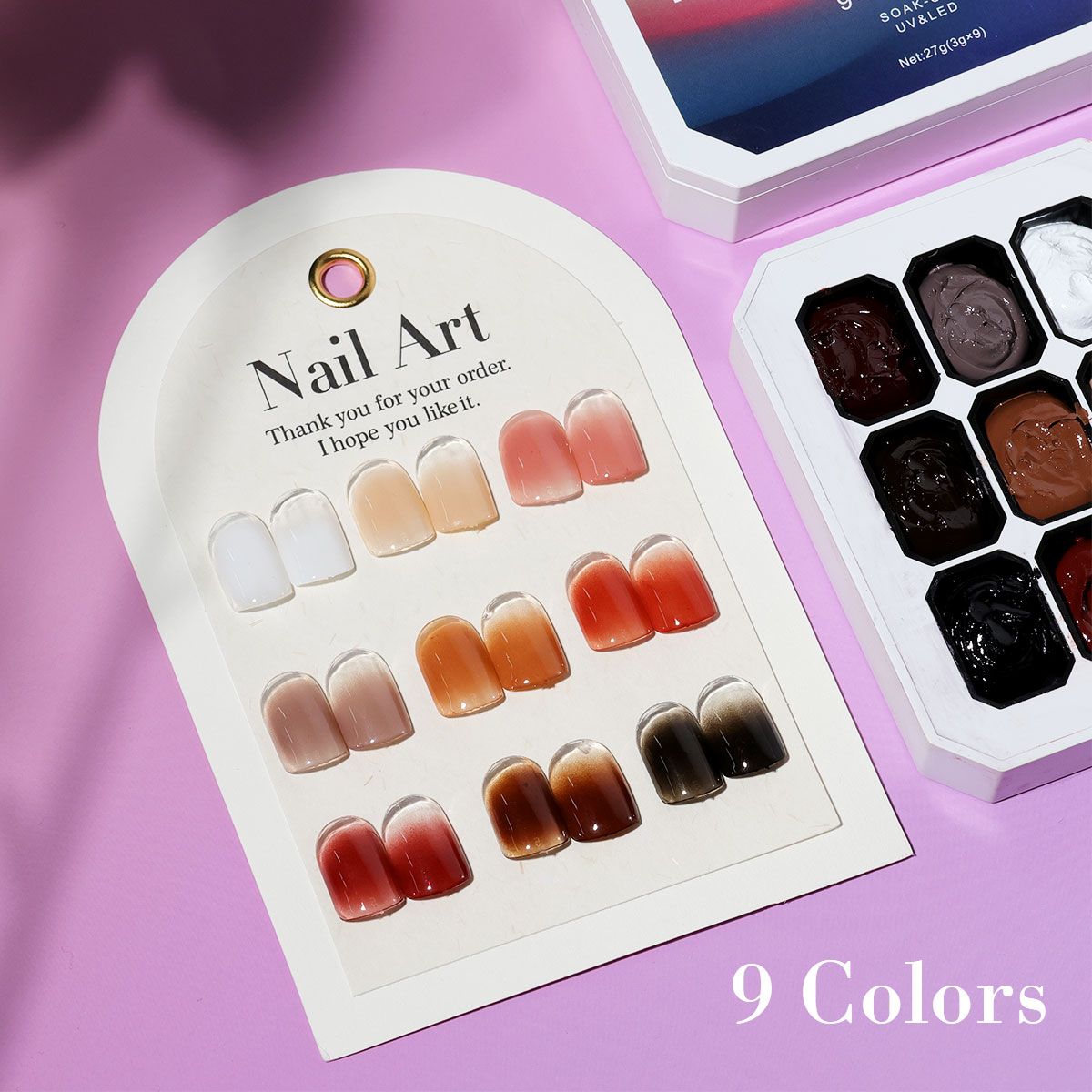 Limegirl Gradient Painting Gel, 9 Bright Colors Ombre GelNail Polish for Pigment Pat Nails Nails French ManicureSoak Off UV Set