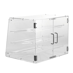 VEVOR Pastry Display Case, 3-Tier Commercial Countertop Bakery Display Case, Acrylic Display Box with Rear Door Access & Removable Shelves, Keep Fresh for Donut Bagels Cake Cookie, 20.7"x17"x16.3"