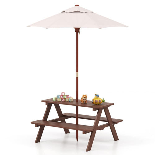 Outdoor Family Picnic Table for Kids with Removable Umbrella - Durable and Stylish Seating