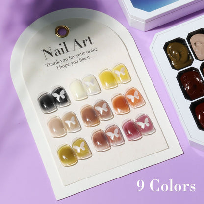 Limegirl Gradient Painting Gel, 9 Bright Colors Ombre GelNail Polish for Pigment Pat Nails Nails French ManicureSoak Off UV Set