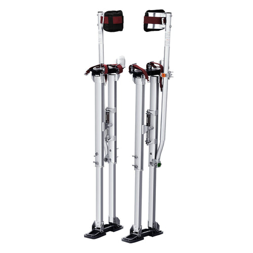 VEVOR Drywall Stilts, 36''-50'' Adjustable Aluminum Tool Stilts with Protective Knee Pads, Durable and Non-slip Work Stilts for Sheetrock Painting, Walking, Taping, Silver