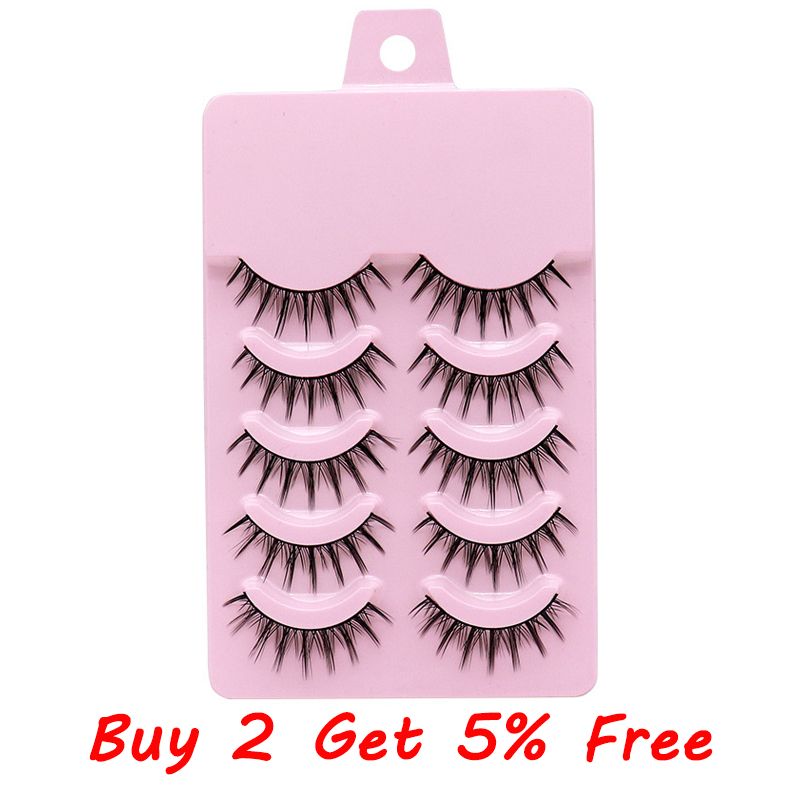 5Pairs Soft Fake Eyelashes Handmade Thick Wispy 3D Faux Mink Eyelash Natural Long Lashes Winged Lash Wholesale Eyelash Extension