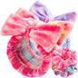 Spa Headband, 6pcs Makeup Headbands and Hair Scrunchies, Bow Skin Care Headband for Washing Face for Teen Girls Women, Easter Basket Valentines Gifts for Girls, Black & White & Gray