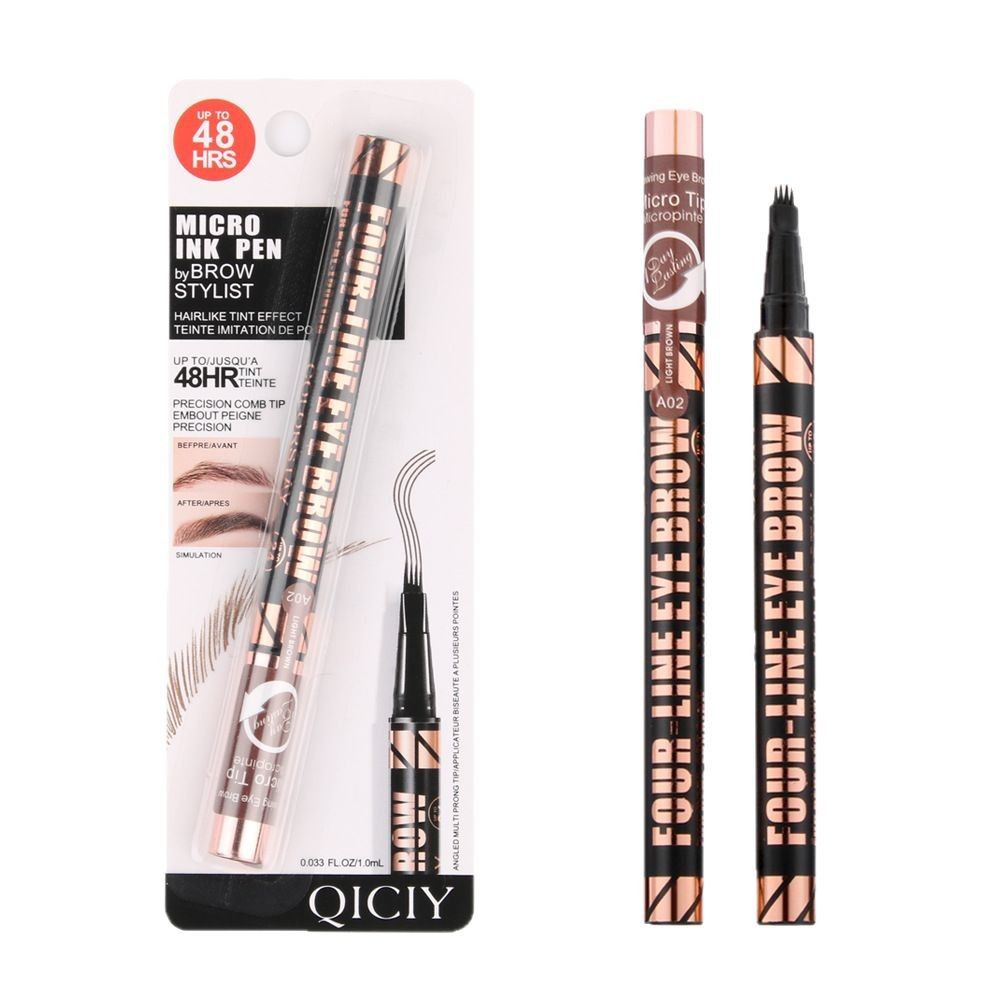 3 Colors Quad Wild Eyebrow Eyebrow Pencil Waterproof Non-Halogenating Extremely Fine Liquid Water Eyebrow Pencil