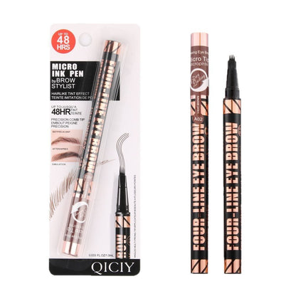 3 Colors Quad Wild Eyebrow Eyebrow Pencil Waterproof Non-Halogenating Extremely Fine Liquid Water Eyebrow Pencil