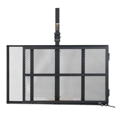 VEVOR Hitch Mount Cargo Carrier, 45.3" x 25.6" Iron Hitch Cargo Rack with Folding Ramp, Hitch Rack Basket with Stabilizer and Straps, 500LBS Mobility Scooter Carrier Fit 2" Hitch Receiver