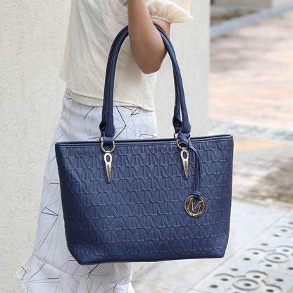 MKF Collection Edelyn embossed M Signature Four PCS Tote Set by Mia k