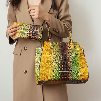 MKF Collectin Miriam Croc-Embossed Tote Bag Elegant Vegan Leather Structured by Mia K.