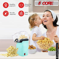 5 Core Popcorn Machine 16 Cup Capacity Hot Air Popper Mini Portable Tabletop Electric Pop Corn Maker Maquina Para Hacer Palomitas De Maiz For Home Movie Party - 7DAY'S
