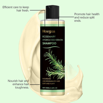 Rosemary Infused Keratin Hair Shampoo, Volumizing Nourishing Shampoo for Thin Fine Hair, Deep Cleansing Scalp Care Shampoo, Repair Dry Damaged Frizzy Hair, Add Shine & Softness 100ML