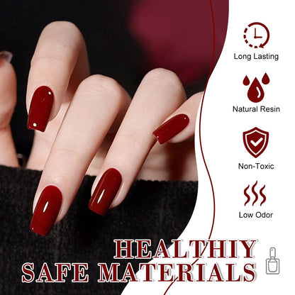 LIMEGIRL 6pcs Gel Polish Set 6 Vibrant Colors UV Gel NailPolish Red Blue Green Hema TMPTA TPO 3-free AllSeasons NailGel for Christmas Gift Women Girls