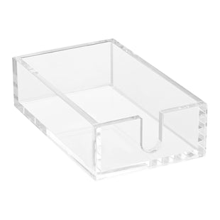 VEVOR Acrylic Napkin Holder, 9.1 x 5.5 x 2.6 inch, Clear Bathroom Guest Towel Storage Tray with U-Shaped Opening, Disposable Paper Towel Holder for Bathroom Kitchen Parties Weddings & Various Events