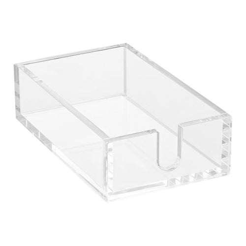 VEVOR Acrylic Napkin Holder, 9.1 x 5.5 x 2.6 inch, Clear Bathroom Guest Towel Storage Tray with U-Shaped Opening, Disposable Paper Towel Holder for Bathroom Kitchen Parties Weddings & Various Events