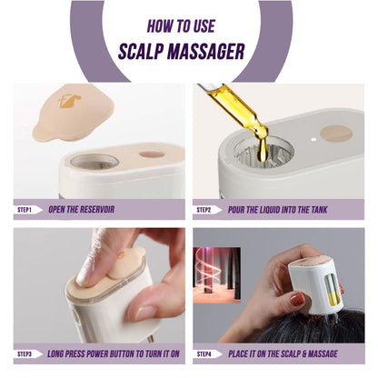 Electric Oil Applicator & Scalp Massager 2-in-1: Wireless High-Frequency Vibration Hair Growth Serum Comb, Waterproof Charging Root Therapy Brush for Stress Relief & Spa