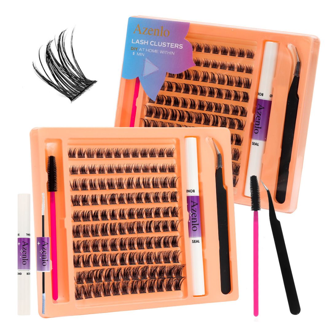 2026 Fairy Tale False Eyelashes -  Azenlo Beginner's DIY Eyelash Extension Kit, 120 Clusters Of Large-capacity False Eyelashes, Includes Glue, Tweezers, and a Complete Tool Set
