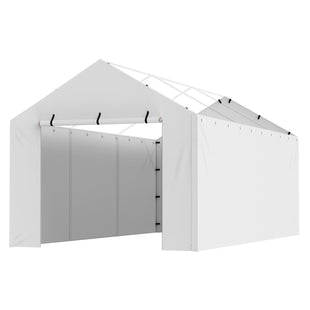 VEVOR Carport Replacement Canopy Cover Side Wall 10 x 20 ft, Garage Tent Shelter Tarp Heavy-Duty Waterproof & UV Protected, Easy Installation with Ball Bungees,White (Top and Frame Not Included)