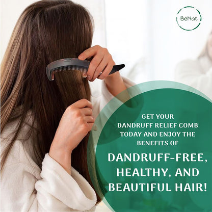 Self Cleaning Healthy Scalp Comb & Detangling Hair Brush | Ergonomic Silicone Scalp Massager & Dandruff Flake Remover for Blood Circulation, Hair Growth & Daily Care for All Hair Types