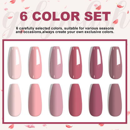 LIMEGIRL 6pcs Gel Polish Set 6 Vibrant Colors UV Gel NailPolish Red Blue Green Hema TMPTA TPO 3-free AllSeasons NailGel for Christmas Gift Women Girls