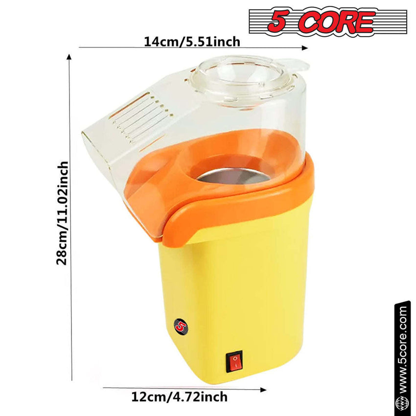 5 Core Popcorn Machine 16 Cup Capacity Hot Air Popper Mini Portable Tabletop Electric Pop Corn Maker Maquina Para Hacer Palomitas De Maiz For Home Movie Party - 7DAY'S