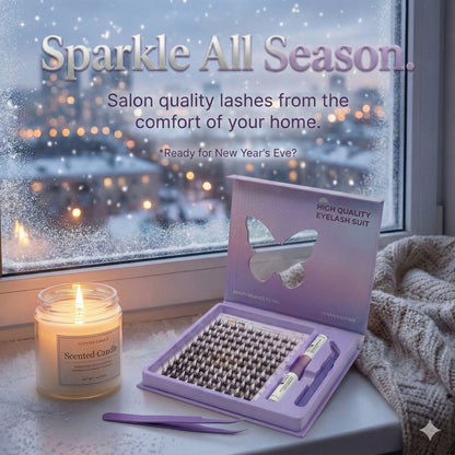 AYCUE Holiday Glam Christmas Special Edition High-Quality Eyelash Suit Subtle Natural Soft Finish Clean Band DIY Fluffy Lash Extension for Festive Looks
