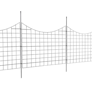 VEVOR Garden Fence, 36.6in(H) x29.5in(L) Animal Barrier Fence, Underground Decorative Garden Fencing with 2.5 Inch Spike Spacing, Metal Dog Fence for the Yard and Outdoor Patio, 5 Pack