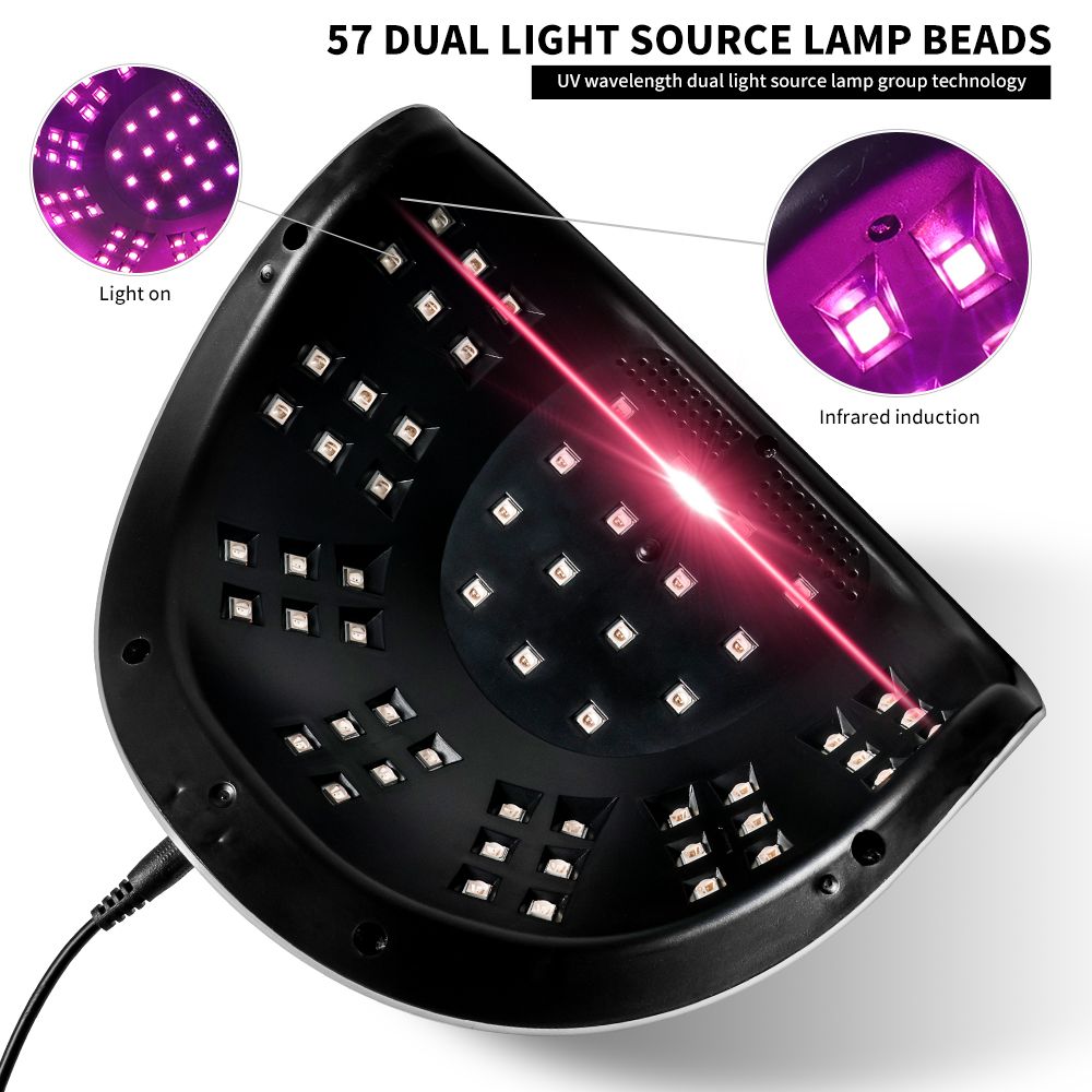 Professional UV LED Nail Lamp, LIMEGIRL Nail Dryer for Gel Polish, 4 Timers UV Nail Lamp Professional Nail Light,57Pcs Lamp Beads and Automatic Sensor