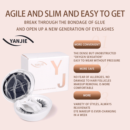 No Glue Soft Magnetic Clip On Eyelashes, Cat Claw Invisible Clear Band Reusable Lashes Natural Eye Enlargement Makeup