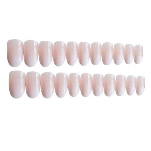False Fingernails Gradient Color Pink White Artificial False Nails Tips Fake Nail Art Decoration Nail Art