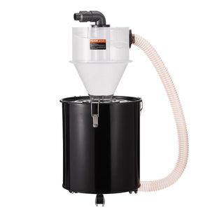VEVOR Cyclone Dust Separator with Metal Tank, 4" Retrofit Cyclone Separator for Dust Collectors, ABS Dust Deputy With 2" Hole O.D. Connector & Hose for Wet/Dry Shop Vacuums, Fits 13.21 Gallon Tank