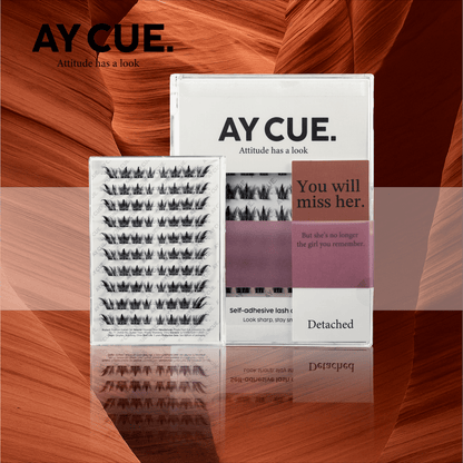 AYCUE #YOU WILL MISS HER# Self-adhesive Lash Clusters C Curl 10-14mm 80Clusters Glue-free Eyelashes Extensions for Natural Look Easy Application
