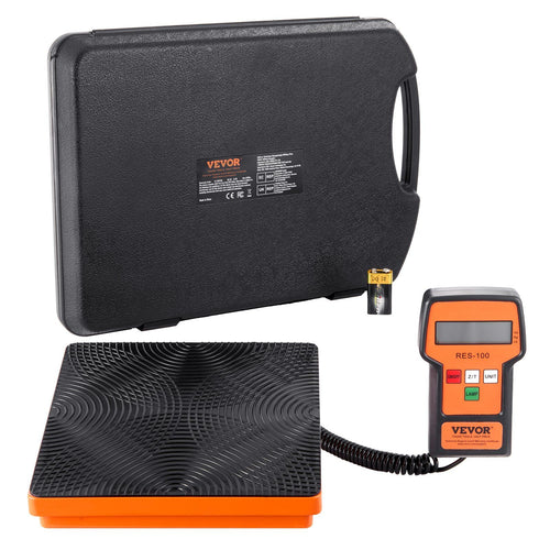 VEVOR Refrigerant Scale 110 LBS HAVC Charging Recovery Freon Scale, with Wired Remote Control, 2g High Precision Electronic Digital Recovery Weight Scale with Case and Dry Battery