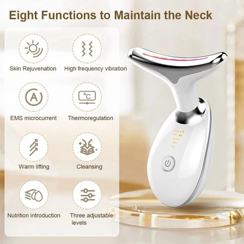 Facial Massager Neck Facial Beauty Device 3 Color EMS Microcurrent Skin Rejuvenation Massagers Lifting Tighten Skin Care Tool Anti Wrinkle Double Chin Remover