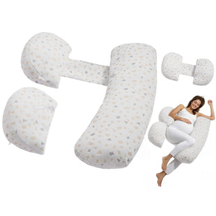 VEVOR Pregnancy Pillows for Sleeping, Adjustable Maternity Pillow for Pregnant Women, Soft Pregnancy Body Pillow with Removable & Washable Cover for Back Belly Hip Support, Lightweight and Portable