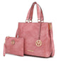 MKF Collection Beryl Snake embossed Vegan Leather Women Tote Bag with Wristlet by Mia k