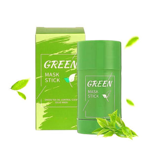 Green Tea Purifying Clay Stick Mask Face Mask for Acne-Oil Control Anti-Acne Eggplant Solid Fine Blackhead Remover-Deep Pore Cleanser-Improves Texture of the Skin Easy to Wash